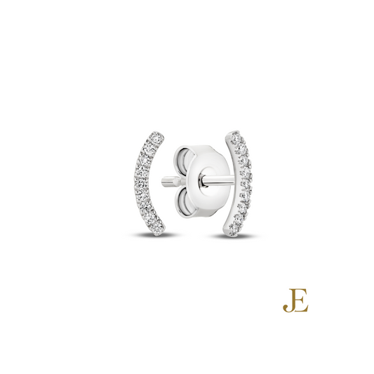 JacqualineEve Diamond Stud Bar Earrings 0.1ct Lab VS/F+ 18kt White Gold